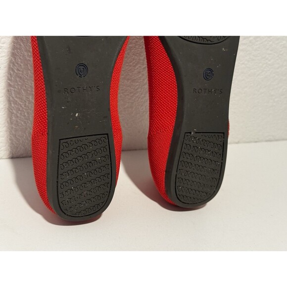 Rothy’s Womens The Point Ballet Flats Shoes Sz 9 Red Slip On Comfort Casual Work - Picture 10 of 13